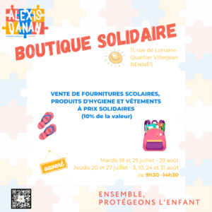 Lire la suite à propos de l’article Notre Boutique Solidaire de Rennes reste ouverte cet été !
